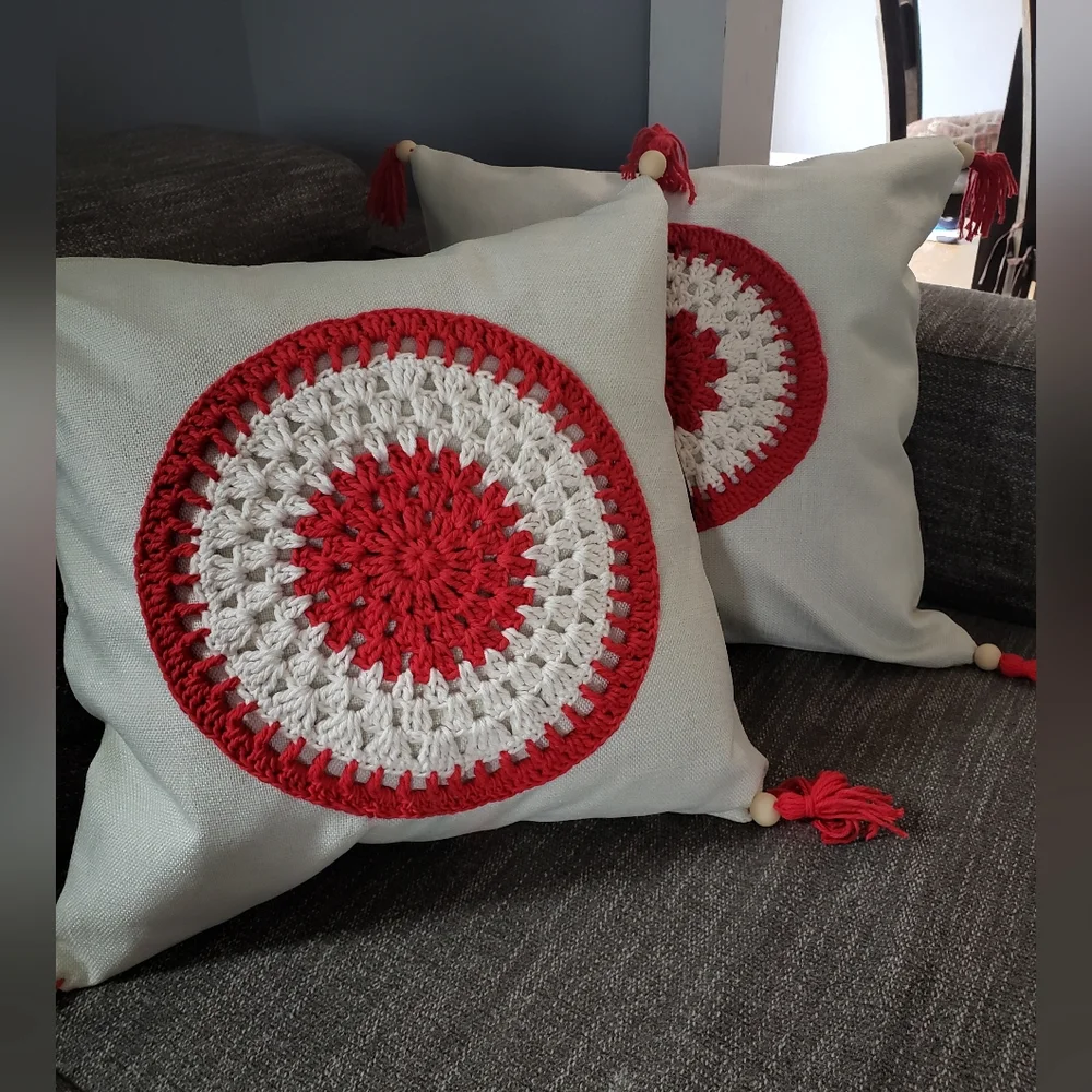 Decorated  Crochet Pillow Covers Handmade